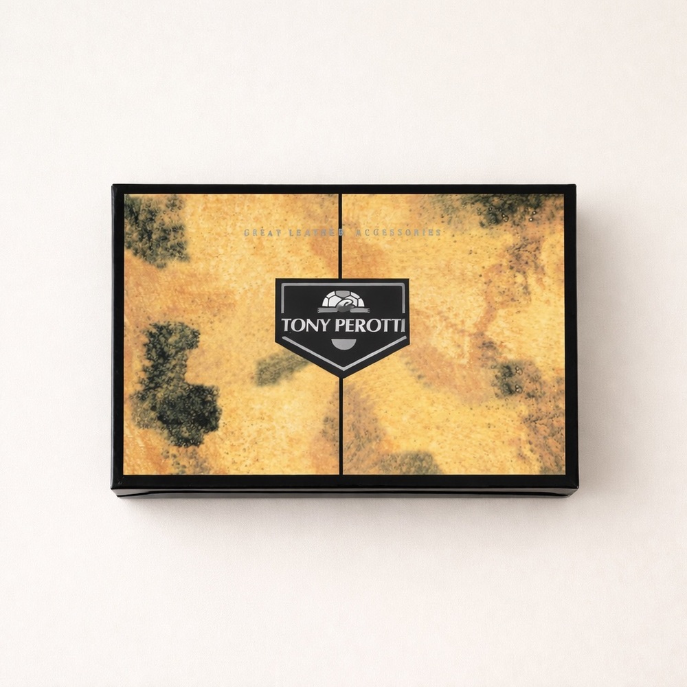 Tony Perotti Italian Full-Grain Leather Card Holder Wallet Black 16 Card